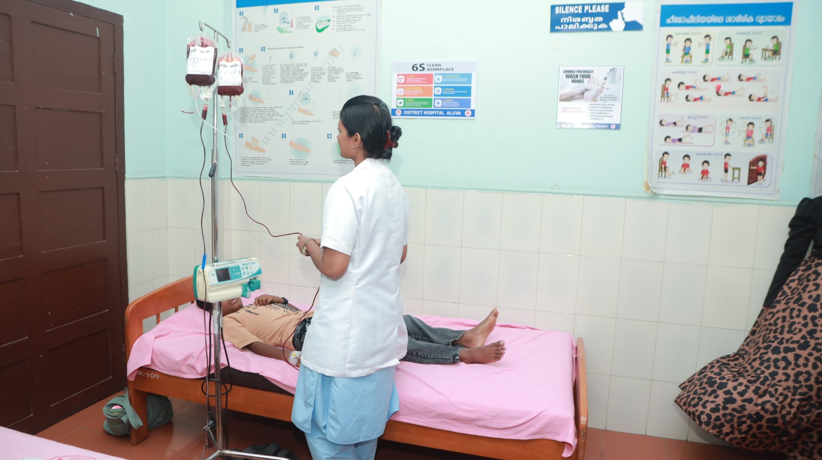 Medical team providing pediatric prophylaxis care at District Hospital Aluva